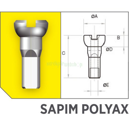 Küllőanya SAPIM POLYAX réz 14G 12 mm fekete önzáró