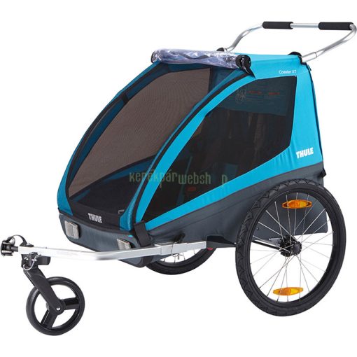 Utánfutó THULE COASTER XT kerékpár szett + sétálókerék kék