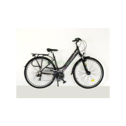 Neuzer Ravenna 100 Női Trekking Kerékpár acél hajtóművel fekete-rózsaszín matt 19"