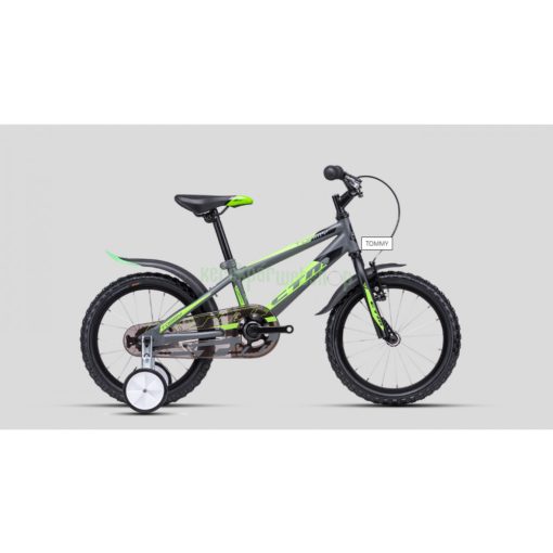 CTM TOMMY 2021 Gyerek Kerékpár 16" matt szürke-zöld