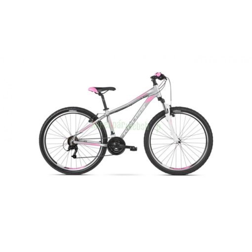 Kross Lea 2.0 26 2021 női Mountain Bike ezüst-rózsaszín-fehér 15" XS