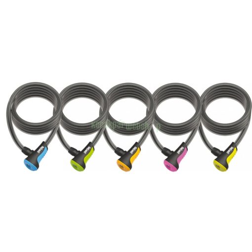 Lakat Onguard Neon spirál kábel kulcsos 180cmx12mm (5db:sárga,kék, zöld, narancs, pink)